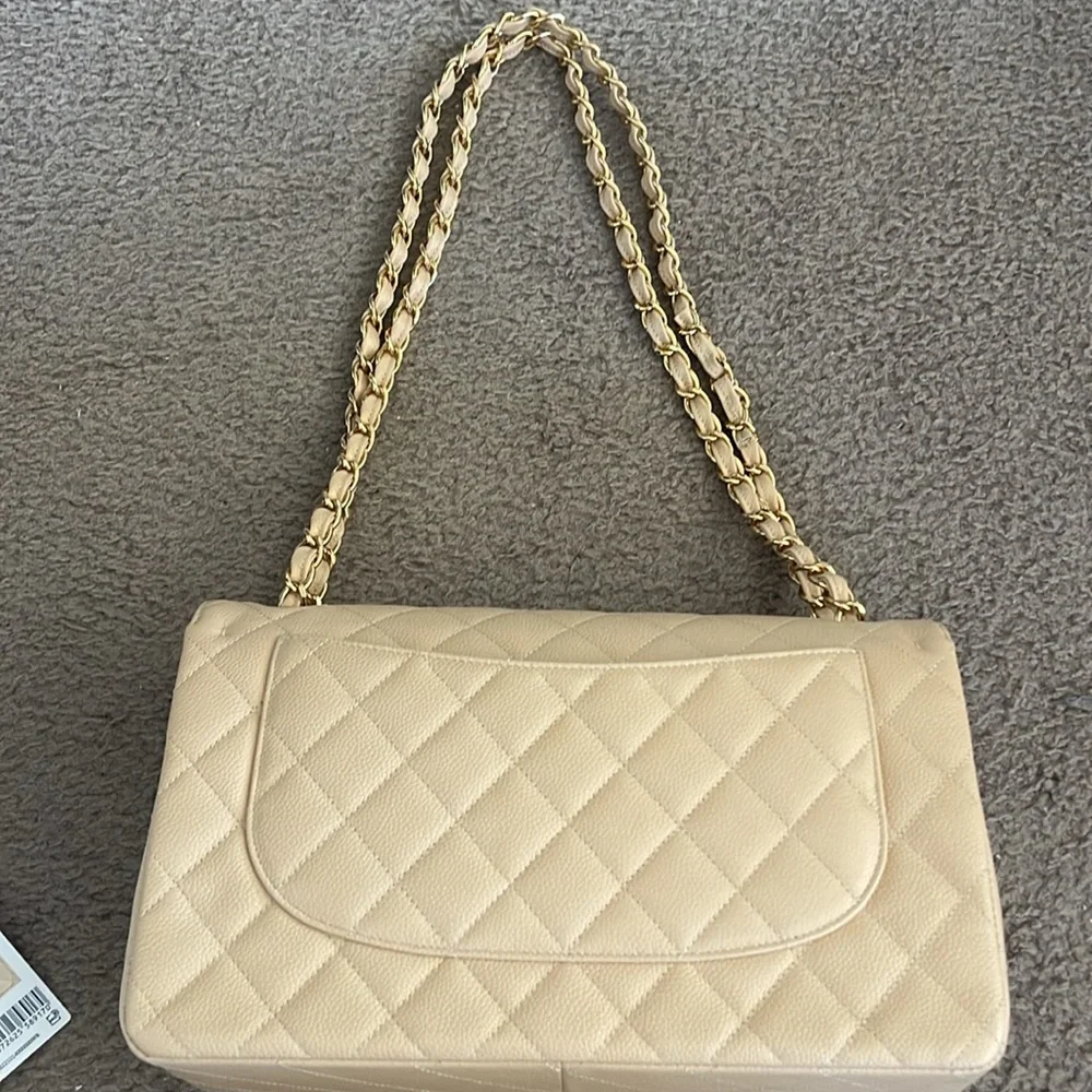 New‎ in Box Chanel Jumbo Classic Flap - Rose Clair Caviar with Gold Hardware